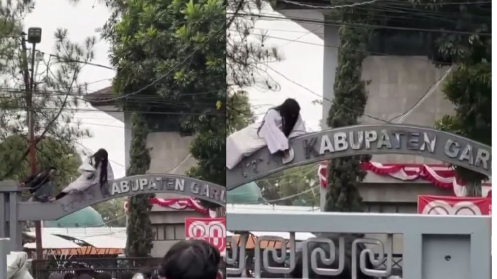 Potret Lucu Saat Aksi Demo di Garut (images: IG/ @taopik_rofi).jpg